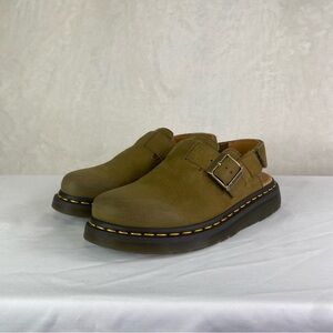 Dr. Martens Olive Green Mules with Buckle